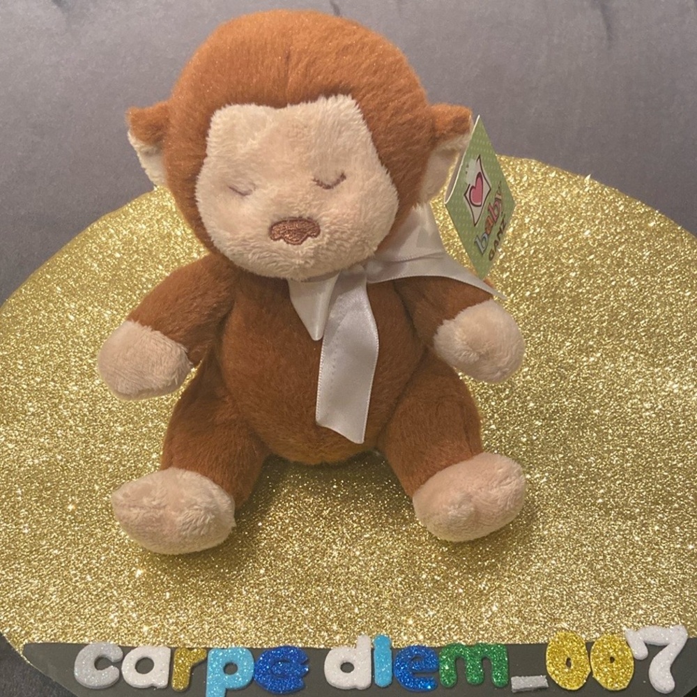 🍭Baby ganz little sleepy baby monkey rattle plush